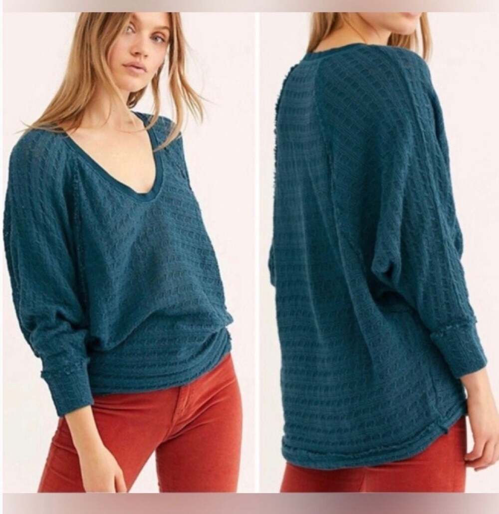 We The Free Thien's Hacci V-Neck Long Sleeve Top